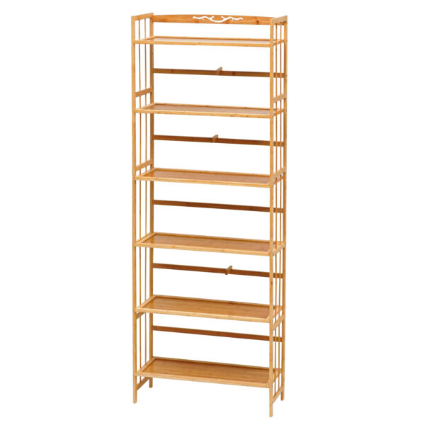 6 Tier Wooden Adjustable Book Shelves