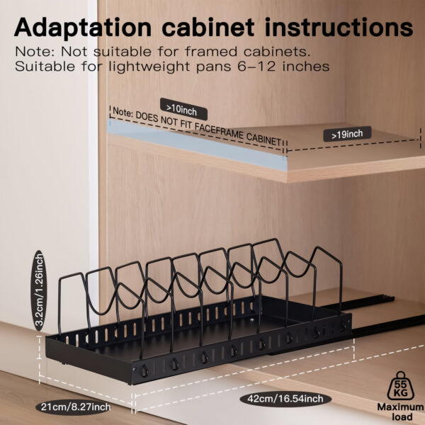 Pan & Pot Organizer Rack for Cabinet