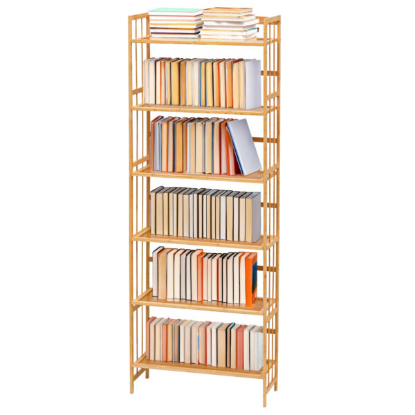 6 Tier Wooden Adjustable Book Shelves