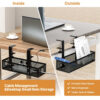 Adjustable Under Desk Cable Organizer Rack