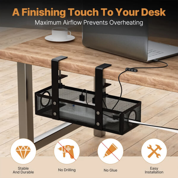 Adjustable Under Desk Cable Organizer Rack