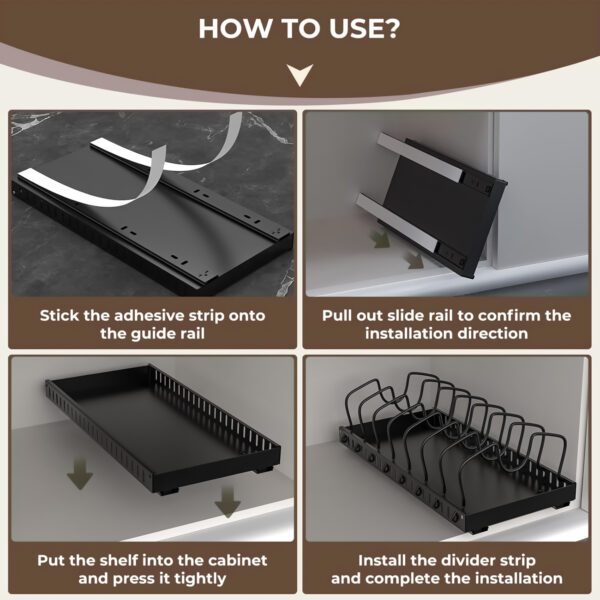 Pan & Pot Organizer Rack for Cabinet