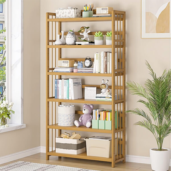 6 Tier Wooden Adjustable Book Shelves