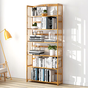 6 Tier Wooden Adjustable Book Shelves
