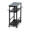 3 Tier Height Adjustable Computer Tower Stand-Black