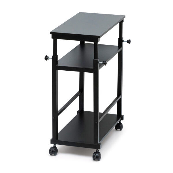 3 Tier Height Adjustable Computer Tower Stand-Black