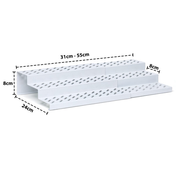3 Tier Metal Expandable Spice Rack - White