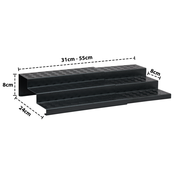 3 Tier Metal Expandable Spice Rack - Black