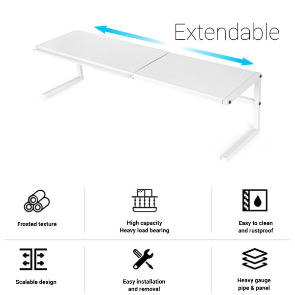 Expandable Metal Spice Rack–White
