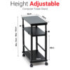 3 Tier Height Adjustable Computer Tower Stand-Black