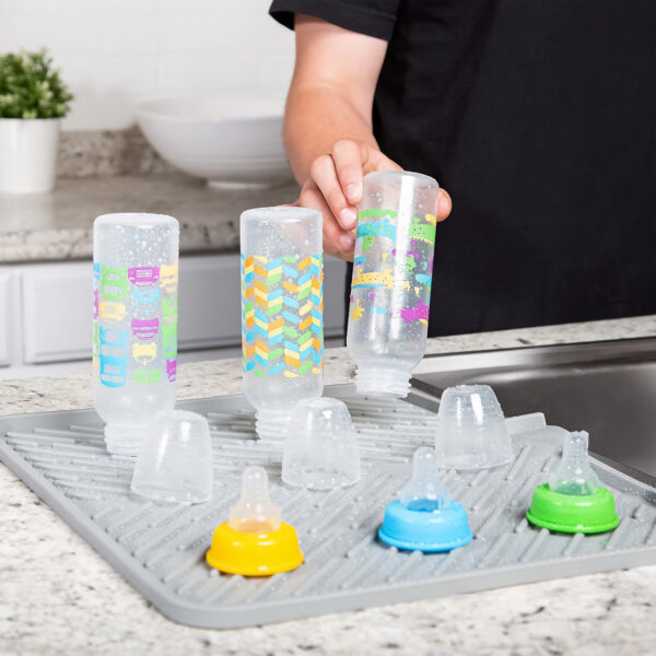 Multipurpose Silicone Kitchen Dish Drying Mat with Drain Lip