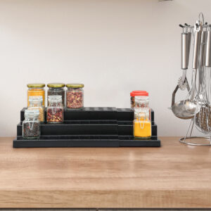 3 Tier Metal Expandable Spice Rack - Black