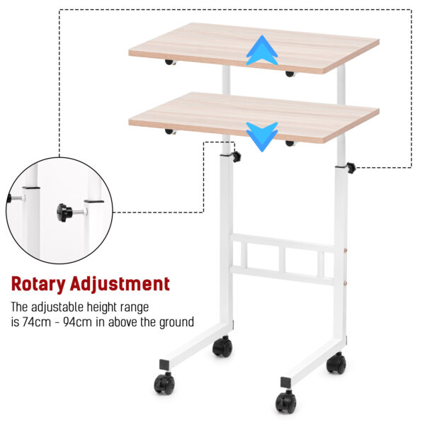 Height Adjustable Utility Tables for Computer & Laptop-White