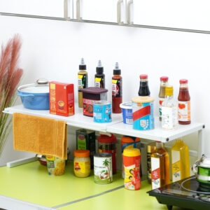 Expandable Metal Spice Rack–White