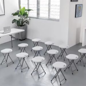 Plastic Folding Stool with Metal Frame