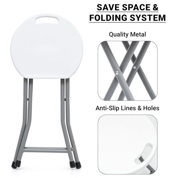 Plastic Folding Stool with Metal Frame