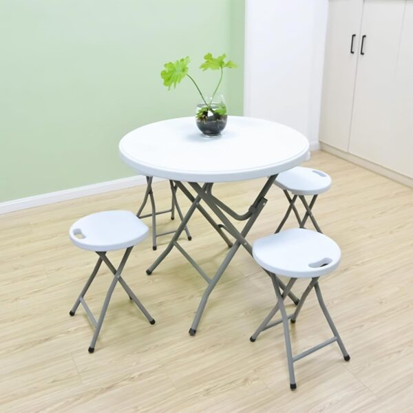 Plastic Folding Stool with Metal Frame