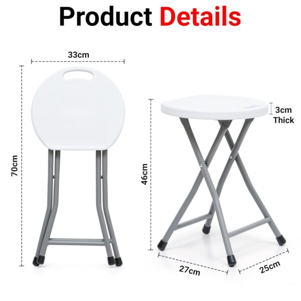 Plastic Folding Stool with Metal Frame