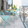Metal Folding Patio Table with 2 Chairs