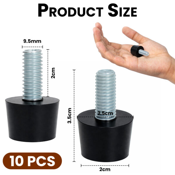 Adjustable Furniture Leveling Feet Pad (10 PCS) - 3/8 inch (9.5mm)