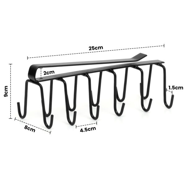 Double-Row 12 Hooks for Kitchen Storage Rack
