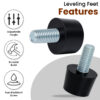 Adjustable Furniture Leveling Feet Pad (10 PCS) - 3/8 inch (9.5mm)