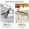 Double-Row 12 Hooks for Kitchen Storage Rack