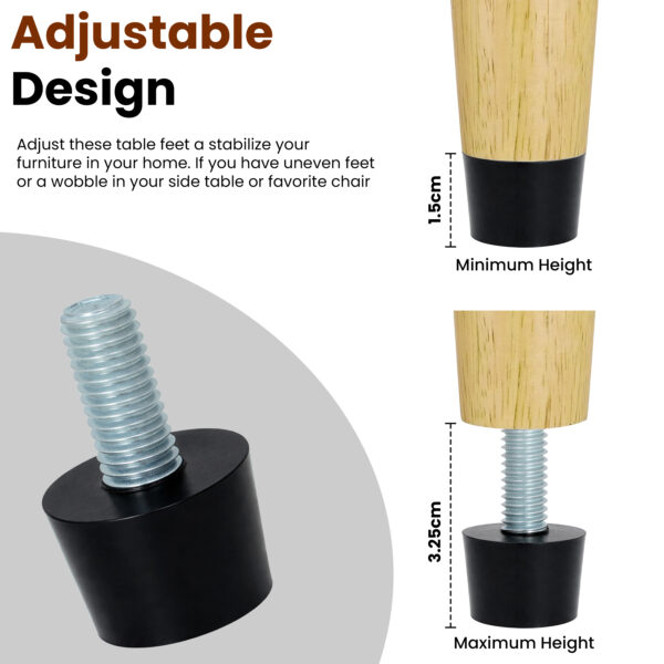 Adjustable Furniture Leveling Feet Pad (10 PCS) - 3/8 inch (9.5mm)