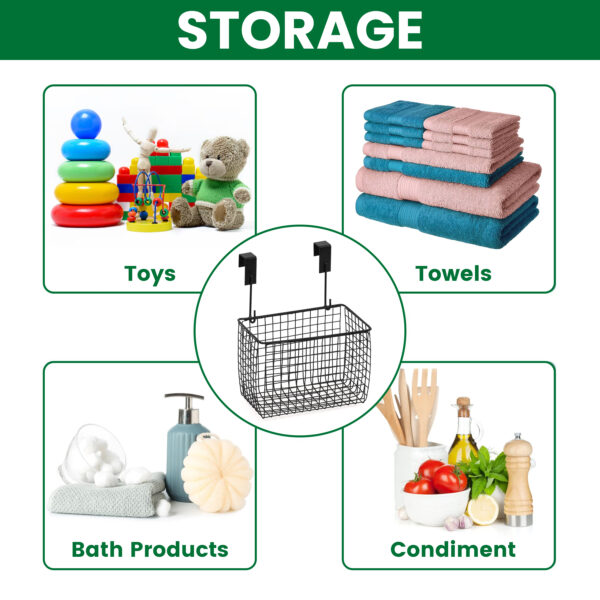 Over Cabinet Door Hanging Storage Basket