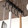 Double-Row 12 Hooks for Kitchen Storage Rack