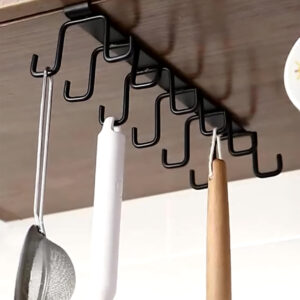 Double-Row 12 Hooks for Kitchen Storage Rack