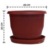 Plastic Flower Pot with Bottom Tray Set - 9 Inch