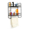 2-Tier Multipurpose Bathroom Shelf Organizer with Hooks