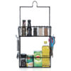 2-Layered Cast Iron Wall Mounted Floating Shelf With 4 Removable Hooks