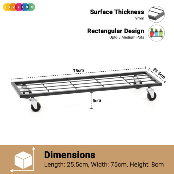 29-Inches Metal Plant Stand with Wheels