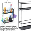 2-Layered Cast Iron Wall Mounted Floating Shelf With 4 Removable Hooks