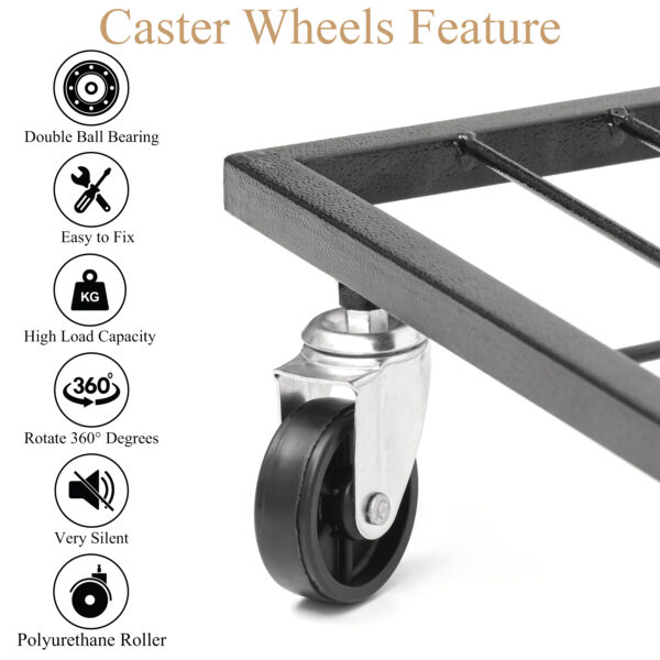 29-Inches Metal Plant Stand with Wheels