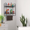 2-Tier Multipurpose Bathroom Shelf Organizer with Hooks