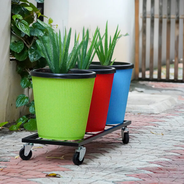 29-Inches Metal Plant Stand with Wheels