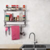 Stainless Steel 2 Tier Spice Rack for Kitchen