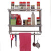 Stainless Steel 2 Tier Spice Rack for Kitchen