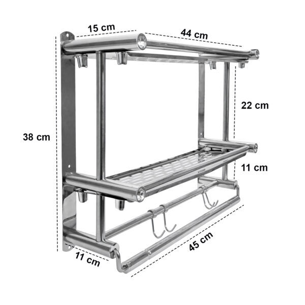 Stainless Steel 2 Tier Spice Rack for Kitchen