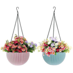 2 Pcs 6 Inch Plastic Hanging Flower Pot