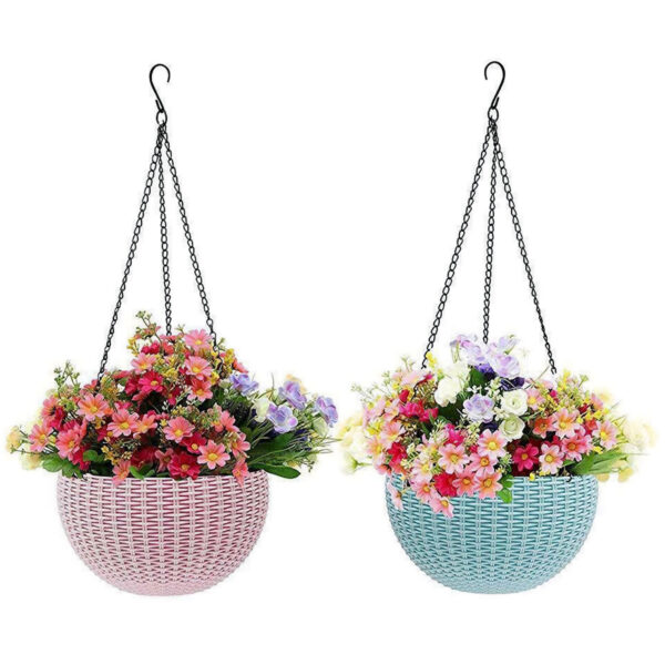 2 Pcs 6 Inch Plastic Hanging Flower Pot