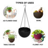 2 Pcs 6 Inch Plastic Hanging Flower Pot