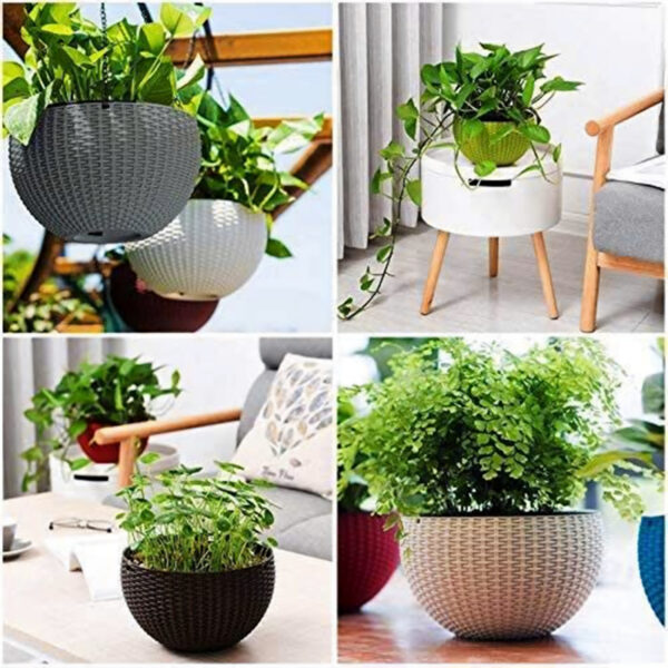 2 Pcs 6 Inch Plastic Hanging Flower Pot