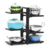 6 Tier Hight Adjustable Metal Portable Pot Pan Rack