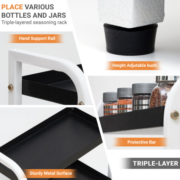 Metal 3 Tier Spice Rack for Kitchen