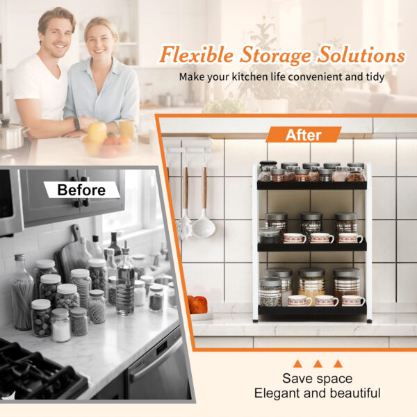 Metal 3 Tier Spice Rack for Kitchen