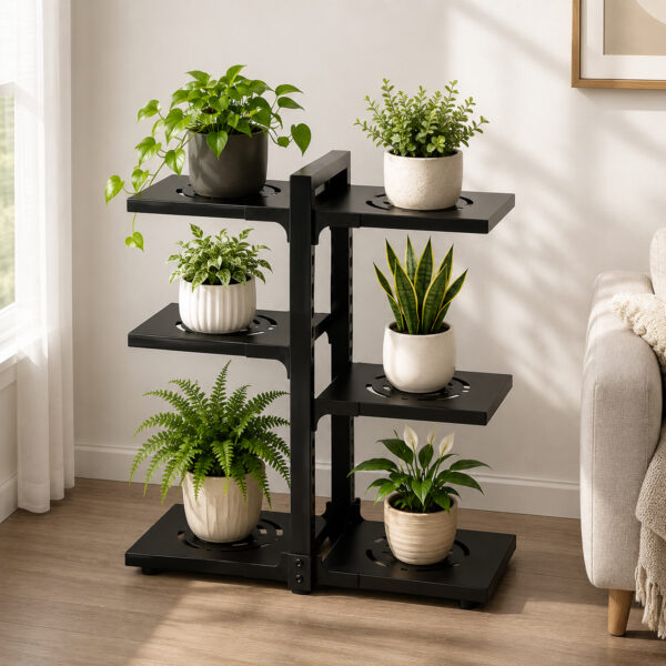 6 Tier Hight Adjustable Metal Portable Pot Pan Rack